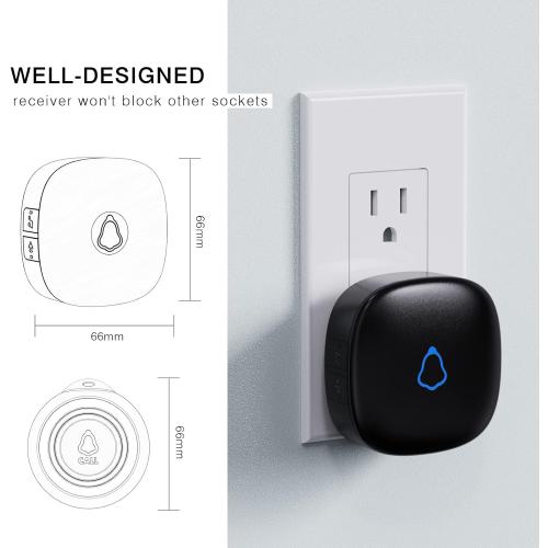 Wireless Caregiver Pager, 2 Call Buttons   2 Receivers for Elderly at Home