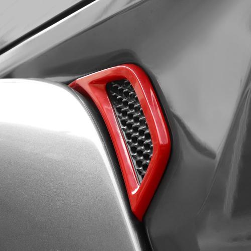 RT-TCZ for Jeep JL Side Fender Vent Decal Trim Cover for Jeep Wrangler JL JLU 2018-Present for Gladiator JT 2020-Present Red Exterior Accessories 2pcs