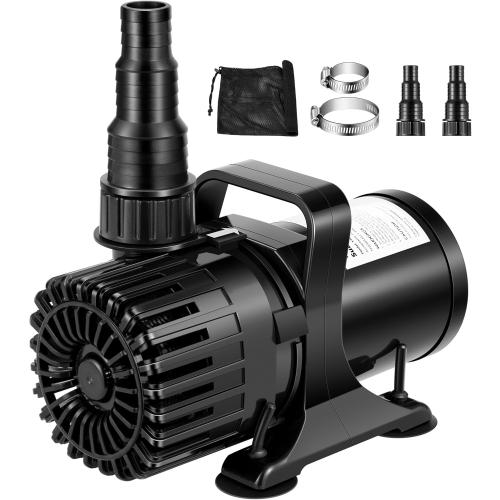 Black VIVOHOME 100W 1800GPH Submersible Water Pump with 180° Adjustable Water Outlet, 13.8ft High Lift for Waterfall Fountains Fish Tank Pond