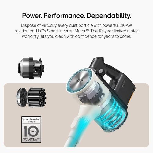 LG CordZero A931 - Cordless Stick Vacuum Cleaner with Auto-Empty Base, 60 Minute Runtime, Rechargeable Battery, Dual Floor Max Nozzle, Lightweight, Powerful Cleaning for Carpet, Hardwood, Pet Hair