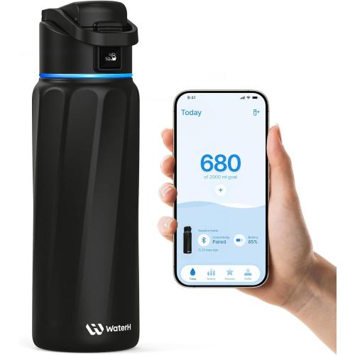BOOST Smart Water Bottle with Reminder & Tracker, Double Wall Vacuum Insulated Bottles Stainless Steel, 32oz BPA-Free Wide Mouth for School, Gym, Office, Ideal for Mother's Day