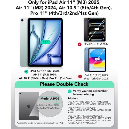 ESR iPad Air 11 inch Case with Keyboard (M3/M2, 2025/2024), iPad Pro 11 (4th/3rd/2nd/1st Gen) & Air 5/4th Magic keyboard Case, Easy-Set Floating Cantilever Stand, Precision Multi-Touch Trackpad, Black