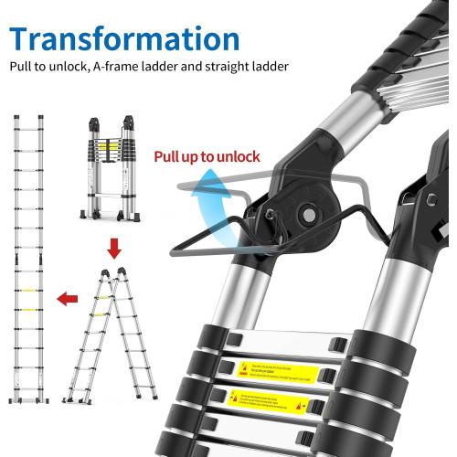 Telescoping Ladder,14.5 FT Extension Ladder, Heavy Duty 330lbs Max Capacity, Multi-Purpose Collapsible Ladder for RV or Outdoor Work