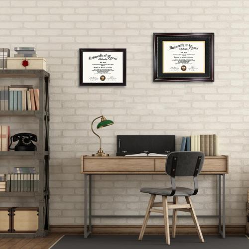 GraduationMall Size  8.5x11 Diploma Frame with Black over Gold Mat or Display 11x14 Document without Mat, UV Protection Acrylic, Mahogany with Gold Beads