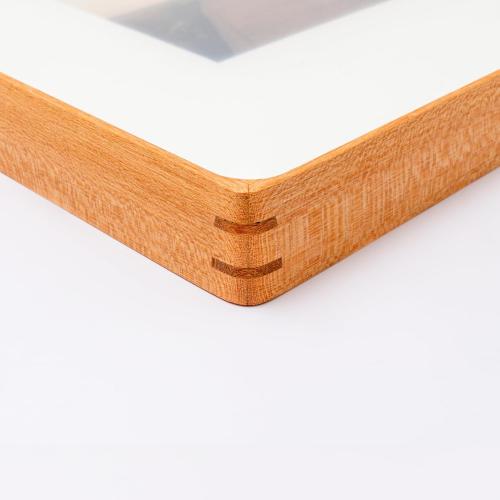 20x20 Square Picture Frame in Natural Teak Wood, Solid Wooden Frames matted to 18x18, Gallery Frames for Wall Mount