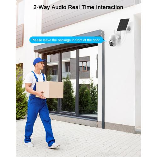 ANRAN Security Camera Wireless Outdoor, 2K Solar Outdoor Camera with 360° View, Smart Siren, Spotlights, Color Night Vision, PIR Human Detection, Pan Tilt Control, 2-Way Talk, IP65, Q1 White