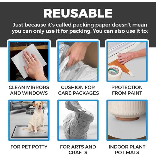 Bryco Goods Newsprint Packing Paper Sheets for Moving - 1.5lb - 50 Sheets of Newspaper Paper - Wrapping and Protecting Fragile Items, Box Filler, Shipping Supplies - 27 x 17 - Made in the USA