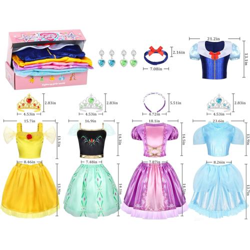 Princess Dress Up Clothes for Little Girl Role Play Costume Gift Set Princess Dress Up Toys for Toddler Girls