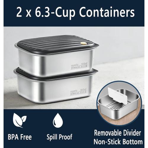 27000mAh Cordless Electric Heated Lunch Box, 100W Rechargeable Portable Food Warmer for Adults Work Travel Car - Battery-Powered & Self-Heating, 2 x 6.3 cups