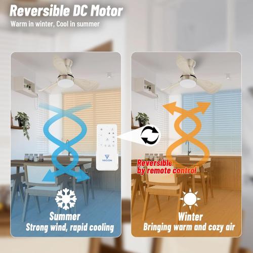 30 Inch Flush Mount Ceiling Fan with Light - Small Ceiling Fan with Light for Bedroom/Kids Room/Small Room - Low Profile Design - Indoor/Outdoor Use - 3 Blades Gray