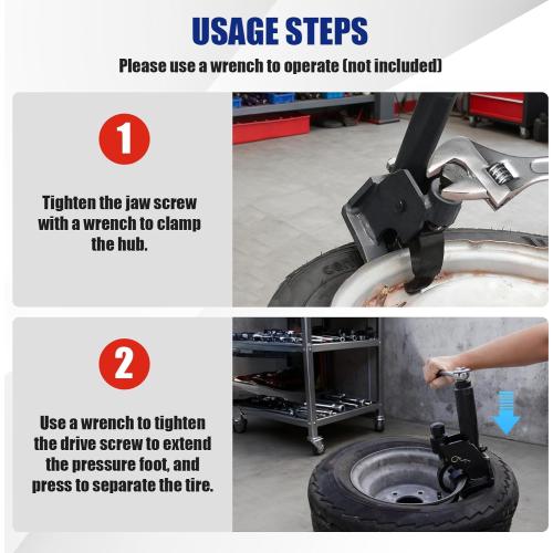 Manual Tire Bead Breaker – Heavy-Duty Bead Buster with Rubber Pad, 38-42 Inch (97-107cm) for Tire Removal, Works for ATV, Golf Cart, Buses,Trucks, Tractors, Motorcycles