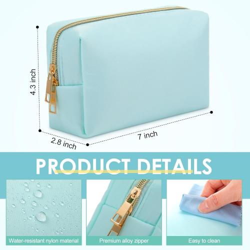 Kigeli 12 Pcs Nylon Makeup Bag Bulk Cosmetic Pouches Preppy Cosmetic Bag for Women Waterproof Travel Zi,pper Organizer Little Outdoor Accessory Makeup Toiletry Pouches Set(Macaron)