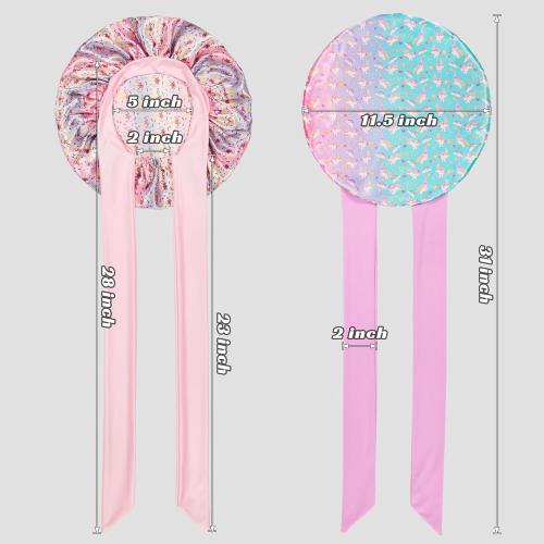 2 PCS Kids Bonnets for Girls, Silk Bonnet for Kids, Satin Bonnet for Sleeping, Baby Toddler Tie Bonnet Sleep Cap