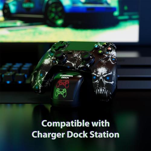 Controller for PS4, Wireless Controller Black for Sony PlayStation 4/Slim/Pro, Remote Control with Double Vibration/6-Axis Motion Sensor/Sensitive Touch Pad/Speaker & 3.5mm Audio Jack/800mAh Battery