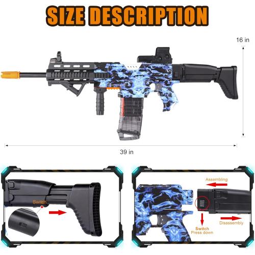 COOLFOX Electric Automatic Toy Gun for Toy Guns Sniper Soft Bullets [Shoot Faster] Burst Soft Bullets Toy Gun for Boys,Toy Foam Blasters & Guns with 100 Toy Sniper Darts for Kids (Blue)