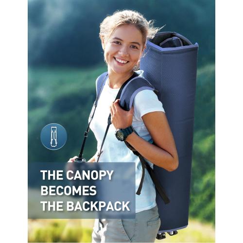 Beach Chair with Canopy Shade, Folding Camping Chair with Canopy with Cup Holder, Side Pocket for Camp, Beach, Tailgates, Fishing - Support 330 LBS