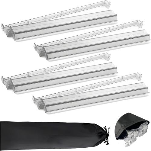 Set of 4 Mahjong Tile Holder, Acrylic Mahjong Racks with Pushers 18 Comes with Storage Bag, Enhanced wear Resistance, Suitable for Parties, Birthdays, Thanksgiving, Christmas