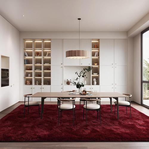 Fluffy Burgundy Red Rugs for Bedroom, Dark Red Area Rug for Living Room, Soft Shaggy Plush Cute Floor Carpet for Boys Kids Girls Bedroom, Non Slip and Washable Carpets for Home Decor