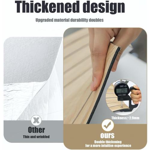 Chejiaye Wood Grain Peel and Stick 3D Wall Panel Soundproof Self-Adhesive Wall Sticker, Removable Thick PVC Slat Contact Paper for Kitchen