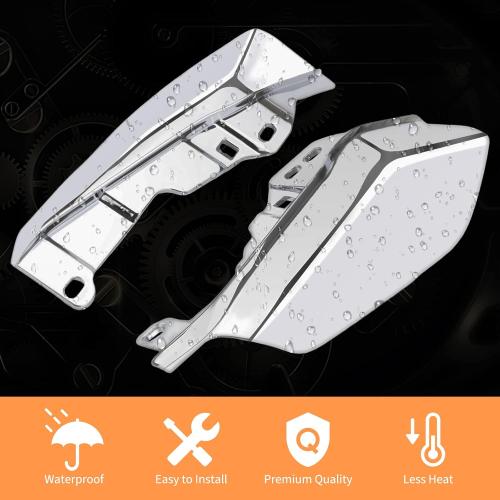 2 pack Mid Frame Air Deflectors Heat Shield Trim Covers Chrome Compatible with Harley Touring Street Glide Road King Electra Glide CVO 2009-2024