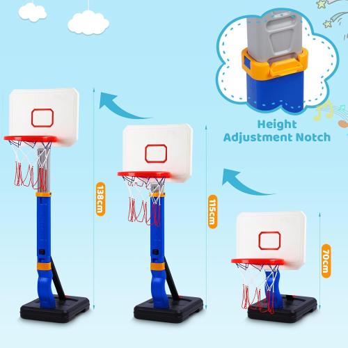 Size 27.55 to 54.33  Toddler Basketball Hoop Indoor, 27.55 to 54.33 Height Adjustable Mini Basketball Hoop Outdoor, Toys for Age 3  Boys Girls Kids Babies Gifts Birthday Children's Day Parent Games Learning Exercising