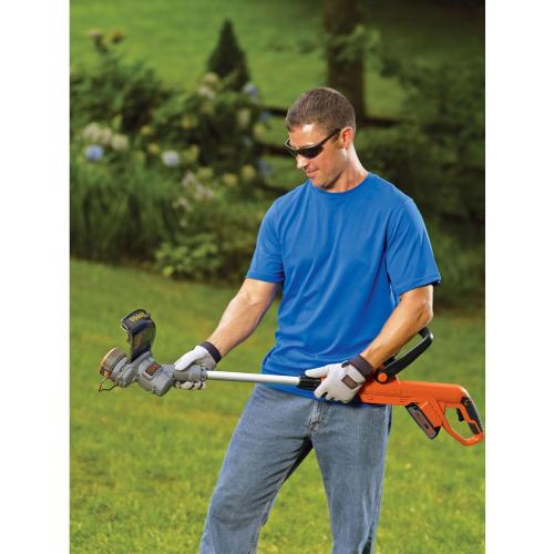 BLACK DECKER 20V MAX String Trimmer and Edger 2 in 1, Cordless Weed Wacker with Auto Spool Feed, Battery and Charger Included, 12 Inch Steel Blade, Reduced Vibration (LST300)