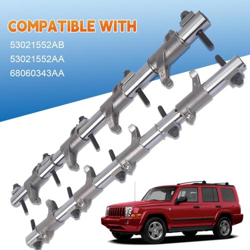 2PCS 5.7L Hemi V8 Intake & Exhaust Rocker Arm Shaft Assembly Compatible With 2003-2018 Dodge Ram/Challenger/Charger/Durango ＆Chrysler 300 OE 53021552AB 53021553AB