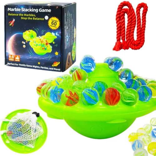 A V Marble Balance Board Game – 60 Colorful Glass Marbles with Storage Base | Exciting Family & Party Board Game for Kids & Adults, Educational STEM Toy & Birthday Gift, 1–4 Players, Ages 8