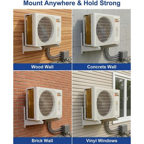 Mini Split Wall Mounting Bracket with Leveler, Heavy Duty Mini Split Brackets for Outside 9000 to 18000 BTU, Max 330 Lb Capacity Fits Wood Walls Brick Walls