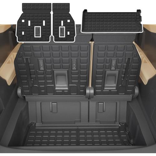 Cargo Mat Compatible with 2021-2025 2026 Toyota Sienna 7&8 Seats Cargo Liner Cargo Mat Trunk Mat Trunk Liner Back Seat Cover 2024 Sienna Accessories (Upgrade Trunk Mat Backrest Mats)