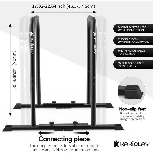 2026 Upgrade World's Best Strongest Premium Dip Bars with Adjustable Ultra-Stable Settings & Non-Slip Feet - USA Original Patent, USA Designed, USA Shipped, USA Warranty