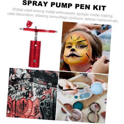DOITOOL 1set Portable USB Rechargeable Airbrush and Air Pump Set for Art Makeup Cake Decoration and Model Painting Compact Design Stable Pressure Easy to Carry for Hobbies and Crafts