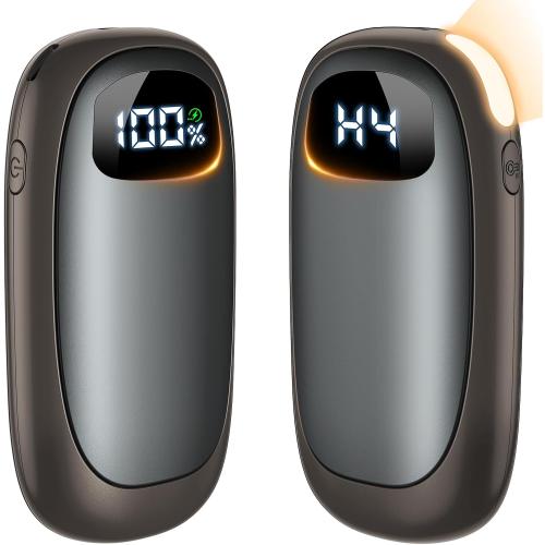 Hand Warmers Rechargeable - Electric Hand Warmers, Max 16 Hrs Warmth 4 Levels Heat Up to 127℉, Dual-Side Heating Portable Reusable Pocket Heater 2 Pack for Raynauds, Hunting, Camping, Golf