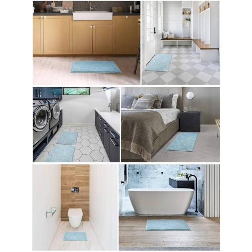 Luxury Bath Mat - Large & Soft, Machine Washable, Perfect for Bathroom Decor, Shower Comfort & Foot Pampering,Light Gray,