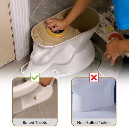 Wax Ring & Brass Bolts for Toilet Bowls Reinforced with Polyethylene Flange, Toilet Bowl Wax Gasket Seal for Floor Outlet Toilets New Install or Re-seat, Fits 3-inch or 4-inch Waste Lines