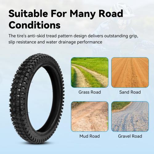EOPOAYI 16x2.4 64-305 Front Tire and Inner Tube Set Replacement for Razor MX650 MX500 SX500 Mcgrath Dirt Rocket Bike, 16 inch Bike Tire for Kids Bicycles Heavy Duty EcoSmart Metro E-Scooter