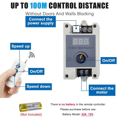 JQDML Cycle DIY Reciprocating Linear Motor,12V Long Adjustable Stroke 1.18inch-6 inch 20rpm-95rpm Variable Speed Max Thrust 3lbs-30lbs with Remote Controller Speed Regulator JQ-RL-YY05 (12V150mm95rpm)