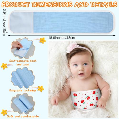 Vabean 8 Pcs Baby Infant Umbilical Cord Comfort Adjustable Cotton Belly Band for Protection, Baby Gifts for 0 To12 Months (Cute)