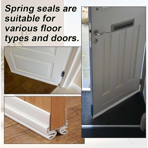 Yaocom 2 White 32 Inch Vinyl U-Shape Door Bottom Seal, Slide on Weatherstrip Interior Door Bottom to Block Light and Reduce Noise Fits 32 x 1-3/8 Doors, Fills 1/2 1-1/2 Gaps