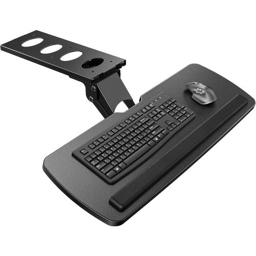 HUANUO Keyboard Tray Under Desk, 360 Adjustable Ergonomic Sliding Keyboard & Mouse Tray, Under Desk Keyboard Tray Slide Out, Keyboard Holder Under Desk for Typing in Home, Office Work, 25W x 9.84D