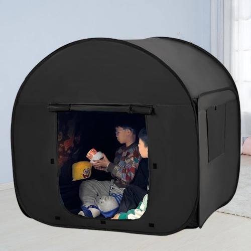 Size 47x47 Color Black Sensory Tent for Kids & Adults with Autism, ADHD, SPD - CPC Certification Large Size 47x47in Calm Corner Helps Children Relax, Reduce Anxiety & Improve Focus - Pop-up Blackout Play Tent