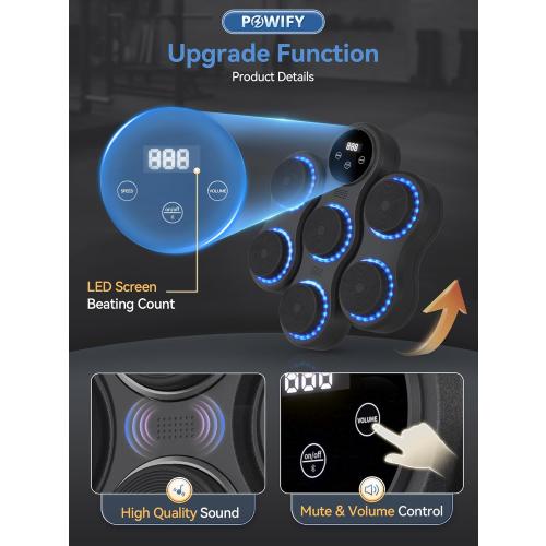 Music Boxing Machine for Adult, Wall Mounted Smart Bluetooth Boxing Music Machine, Ideas Gifts for Kids Women and Mens