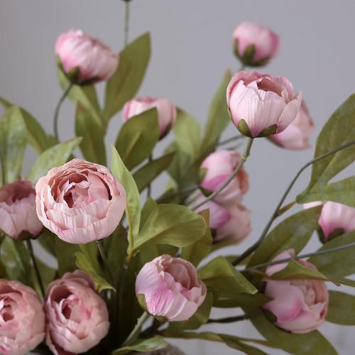 VIERENA 12 Pcs Faux Silk Peony Artificial Flowers for Vase -27, Bulk Fake Peonies Branches with Stems for DIY Bouquet Centerpieces Wedding Fillers Arrangements Shower Decorations (Blush Pink)