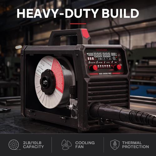 YESWELDER 205A MIG Welder, 110V/220V Dual Voltage, 5 in 1 Gas MIG/Flux Core MIG/Spool Gun MIG/Lift TIG/Stick Multiprocess LED Digital Display Aluminum MIG Welding Machine MIG-205DS PRO