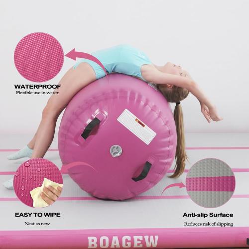 Gymnastics Mat,Air Roller Gymnastics Barrel,Gymnastics Tumble Track Air Track Tumbling Mat for Home Training/ Cheerleading/Gym/Training/Yoga/Beach/Water/Park Outdoor Use with Electric Air Pump MAY HAVE MISSING ACCESSORIES
