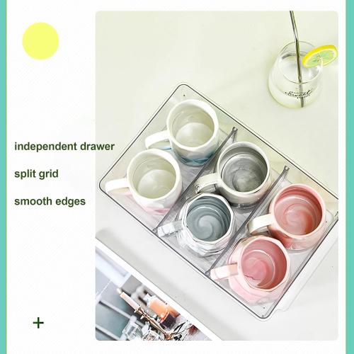 Atkits Kitchen Cabinet Organizers and Shelf Under Sink Organizers and Storage Bathroom Acrylic 2 Tier Clear Organizer with Dividers,3 Tier,No partition Style