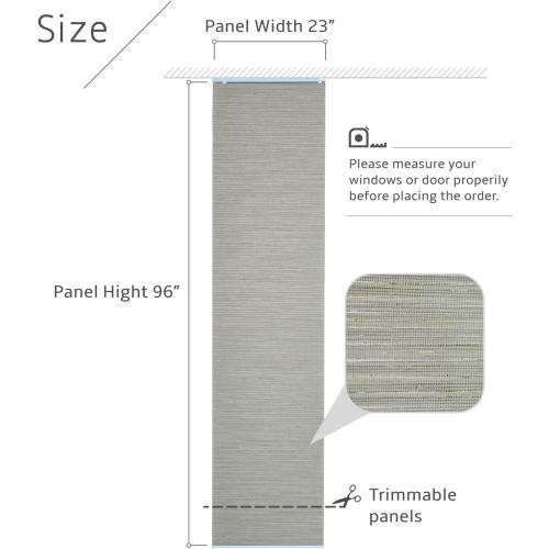 Replacement Fabric Panels – Fabric Only – 4 Panels (23” x 96”) – Trimmable, Natural Woven, Light-Filtering, Easy Swap – Fits Most Panel Track Blinds,Sand Gold