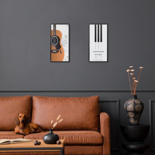 DOAI ART 11x22 Newspaper Frame 2 Pack, Black 11x22 Frames for Horizontal or Vertical Wall Mounting, Scratch-proof Safe and Artistic Large Photo Frame Wall Art