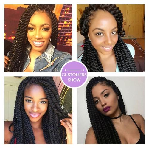 Admutty Havana Twist Crochet Hair, Jumbo Senegalese Twist Pre-Looped Synthetic Braiding Hair for Women, Soft & Lightweight Pre-Twisted Crochet Braids