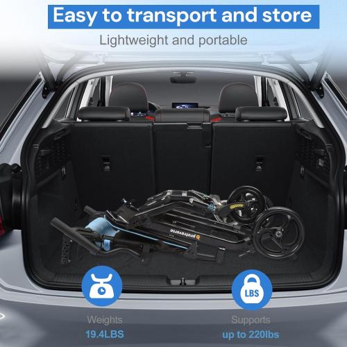 Wheelchairs for Adults,Utral-Lightweight(only 19.4lbs) Transport Chair, Foldable and PortableTravel Wheelchair with Telescopic Handle,Portable Folding Transfer Wheelchairs for Seniors(Blue)